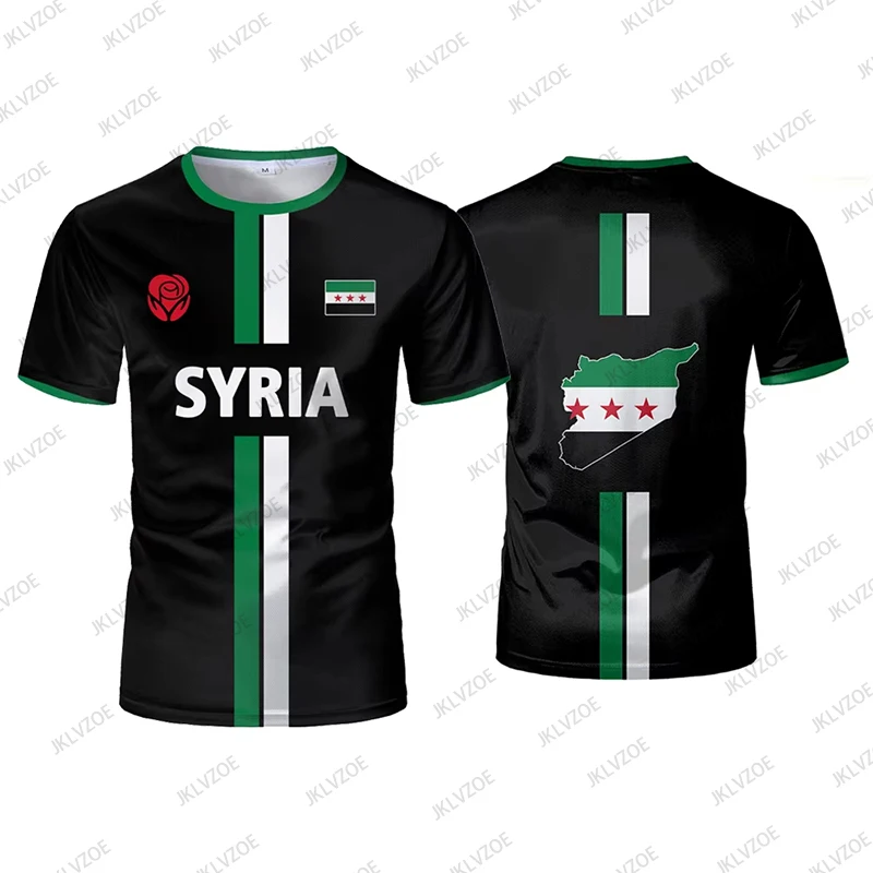 Summer New Syria Football Jersey Women Men Sports T-shirts Street Soccer Uniforms Casual Syrian Flag Graphic Oversized Tops 3