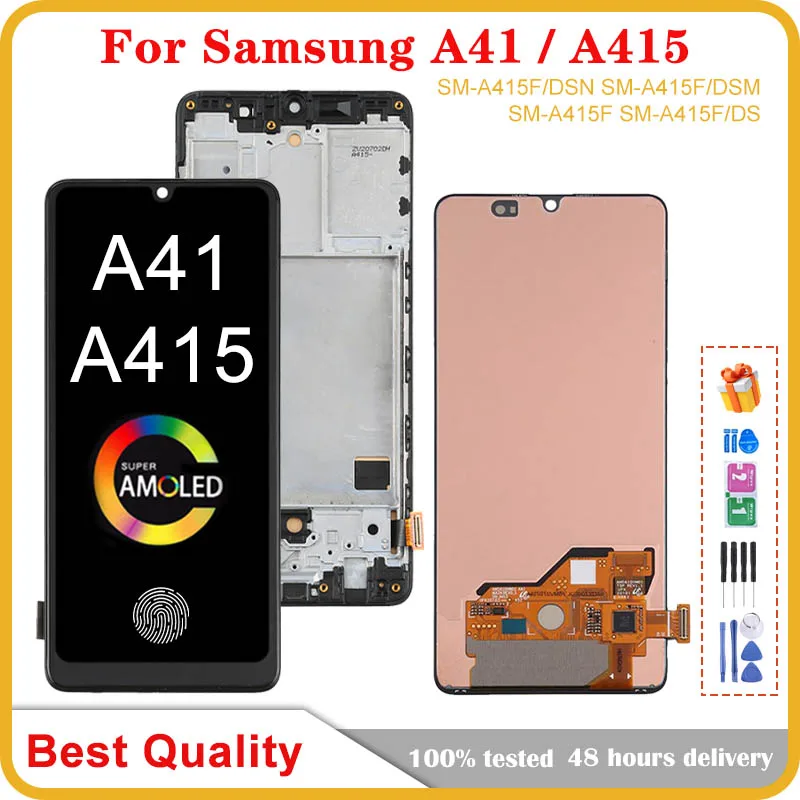 

6.1'' Super AMOLED For Samsung Galaxy A41 4G A415 A415F A415F/DS LCD Display Touch Screen Digitizer Assembly Samsung A415 LCD