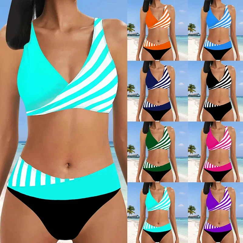 

2023 New Women's Two Piece Bikini Sexy Beach Swimwear Fashion Print Bikini Set Women's Summer Fashion Swimming Bikini Swimwear