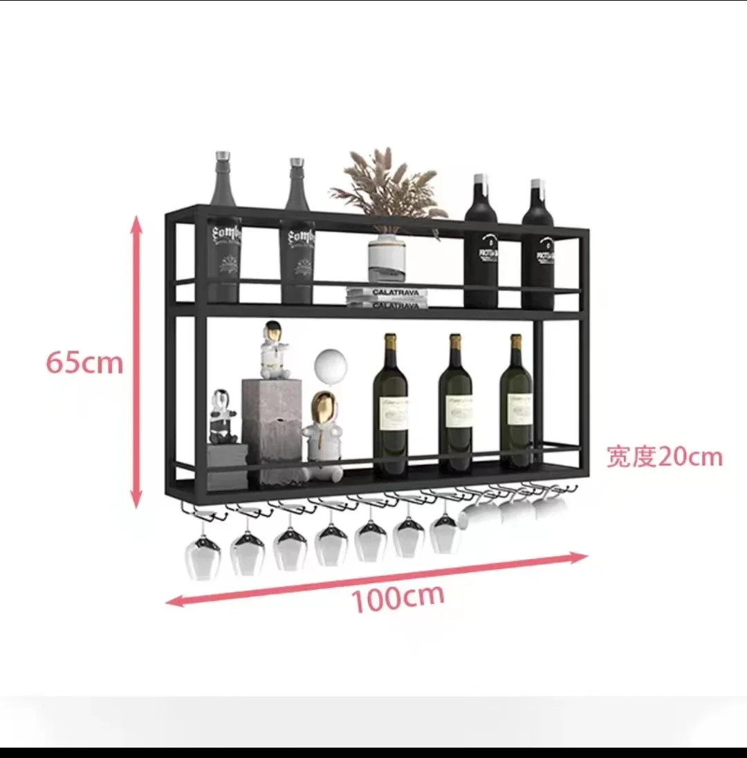 Wine Display Bar Cabinet Alcohol Kitchen Whiskey Wine Rack Wall Mounted Home Furniture Counter Shelf Cantina Vino Furniture