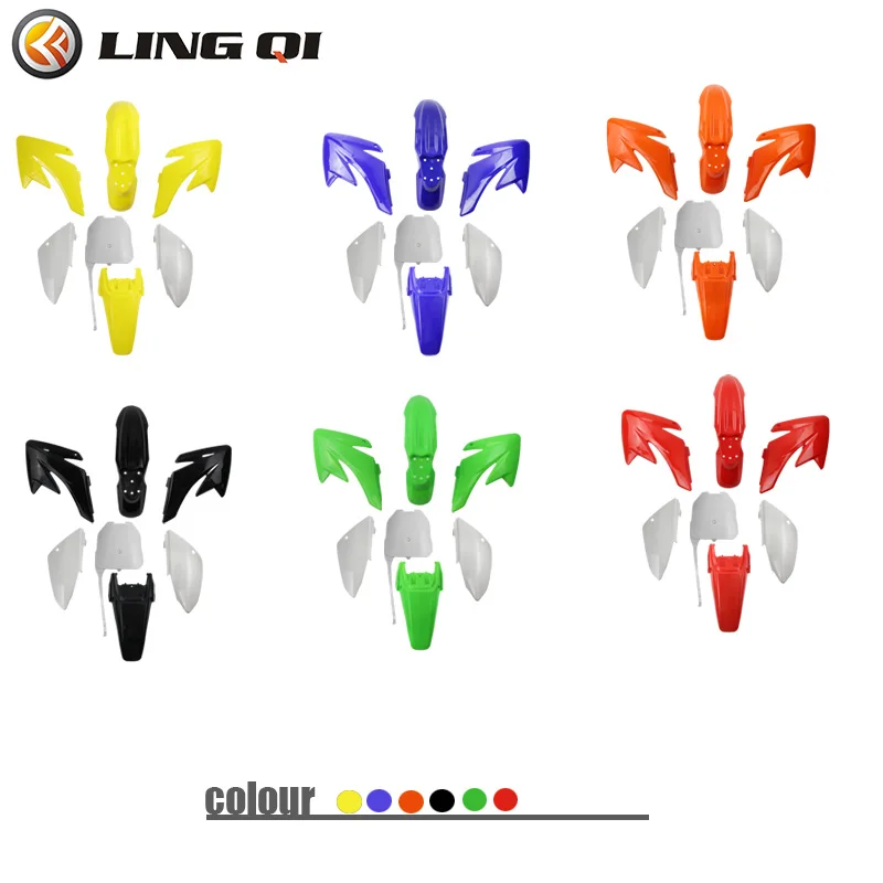 LINGQI RACING Motorcycle CRF 70 Plastic Fender Kit For CRF70 XR70 125cc 140cc DR50 49 50cc 70 90 110 Dirt Pit Bike Parts motorcycle accessories