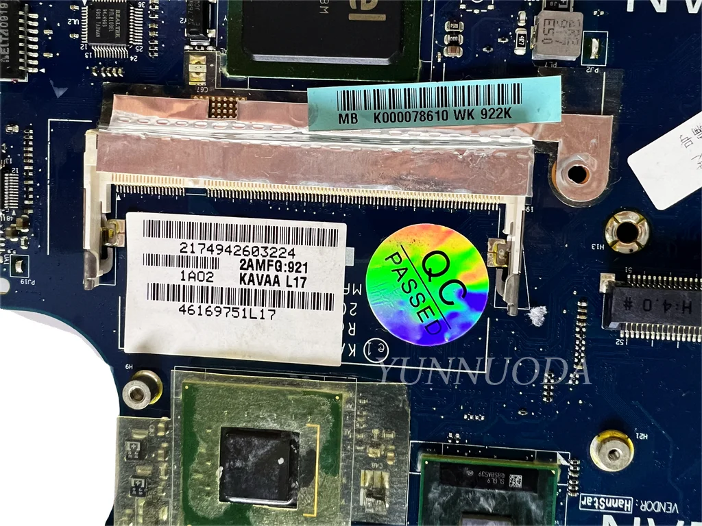 Original para Toshiba Mini Nb205 Nb200 Computador Portátil Placa-mãe Kavaa La5121p K000078610 com N280cpu 100 Testado - Imagem 4