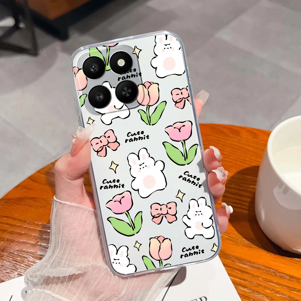 Cute Panda Cartoon Pattern Transparent Soft TPU Silicone Phone Case - Lightweight Bumper