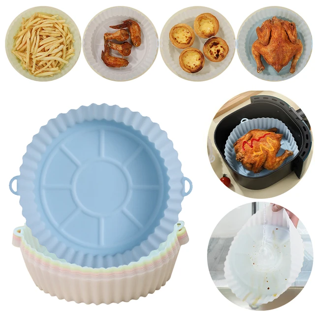 Air Fryer Oven Baking Tray, Silicone Tray, Fried Chicken, Pizza Mat,  Oilless Pan, Air Fryer Accessories - AliExpress