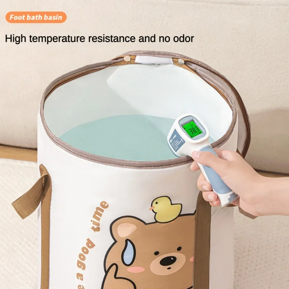 1pc Foldable foot bag Thickened portable foot bath and wash basin Material thickening Constant temperature insulation foot bath bucket