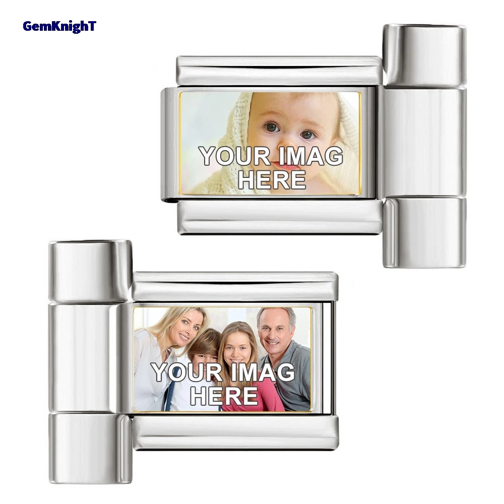 Modisch, maßgeschneidert, 1 Paar Bild-Logo-Uhrenarmband-Verbindungszubehör, DIY-Herstellung von italienischem Charm-Schmuck für Männer und Frauen, Geschenke – Detail 3