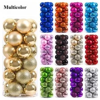 24Pcs 3/4/6CM Christmas Balls 2
