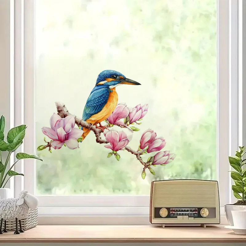 Wall stickers 1pc kingfisher bird water-proof home wall decal for wall bathroom cabinet door toilet car laptop