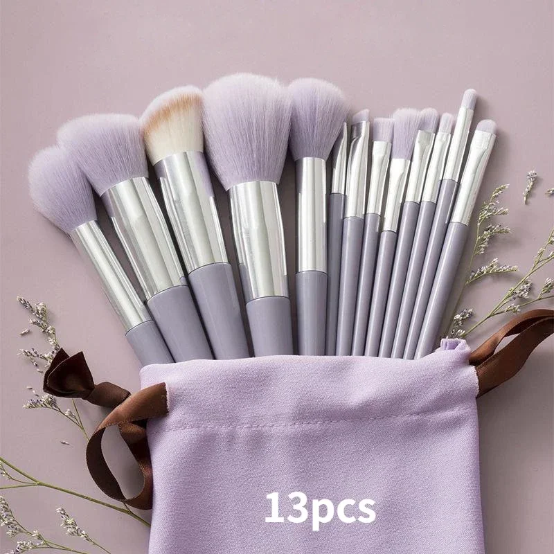 13 PCS Makeup Brushes Set Eye Shadow Foundation Women Cosmetic Brush Eyeshadow Blush Beauty Soft Make Up Tools Bag makeup brush set