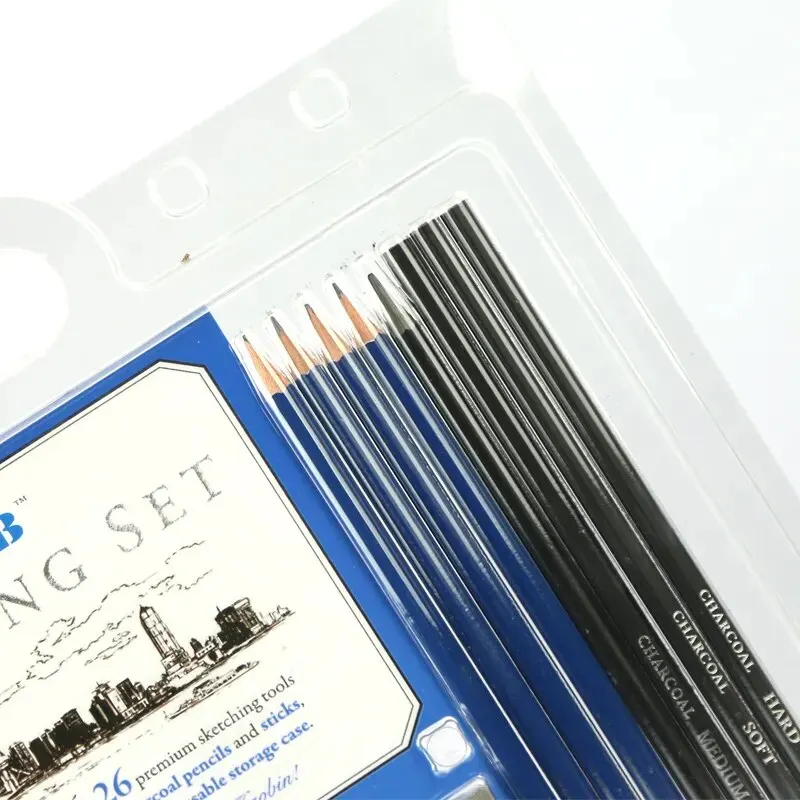 Sketching Pencil Set 26 Pcs Sketch Pencil Set Kit Drawing Charcoal Graphite Pen Art Supplies for School Student