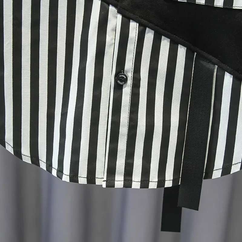 Fashionable Striped Patchwork Spring Autumn Casual Shirt Boys Outerwear Korean Version All-Match Children's Clothing