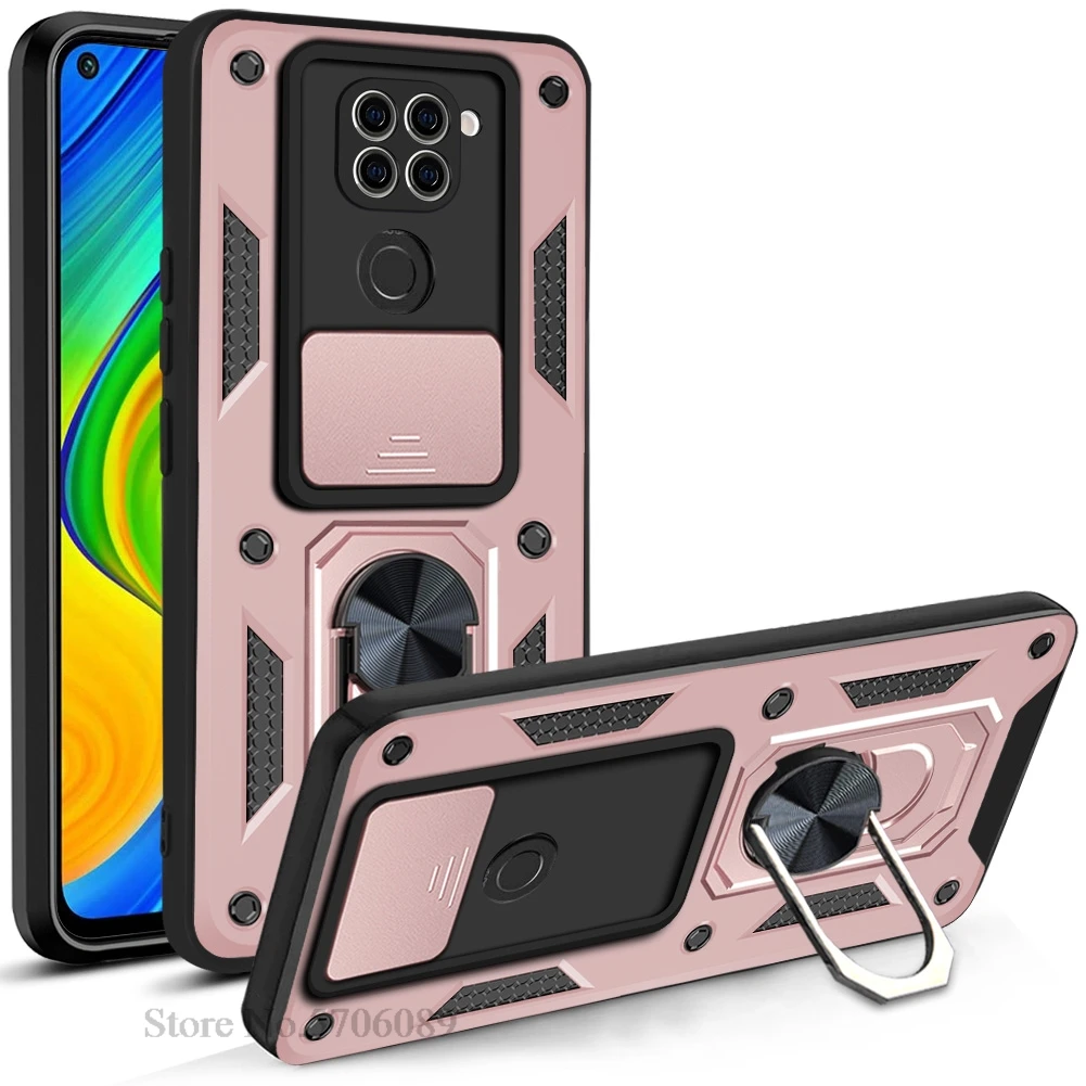 Enhanced Shockproof Armor Phone Case with Slide Lens Protector - Durable Cover Coque s Shell