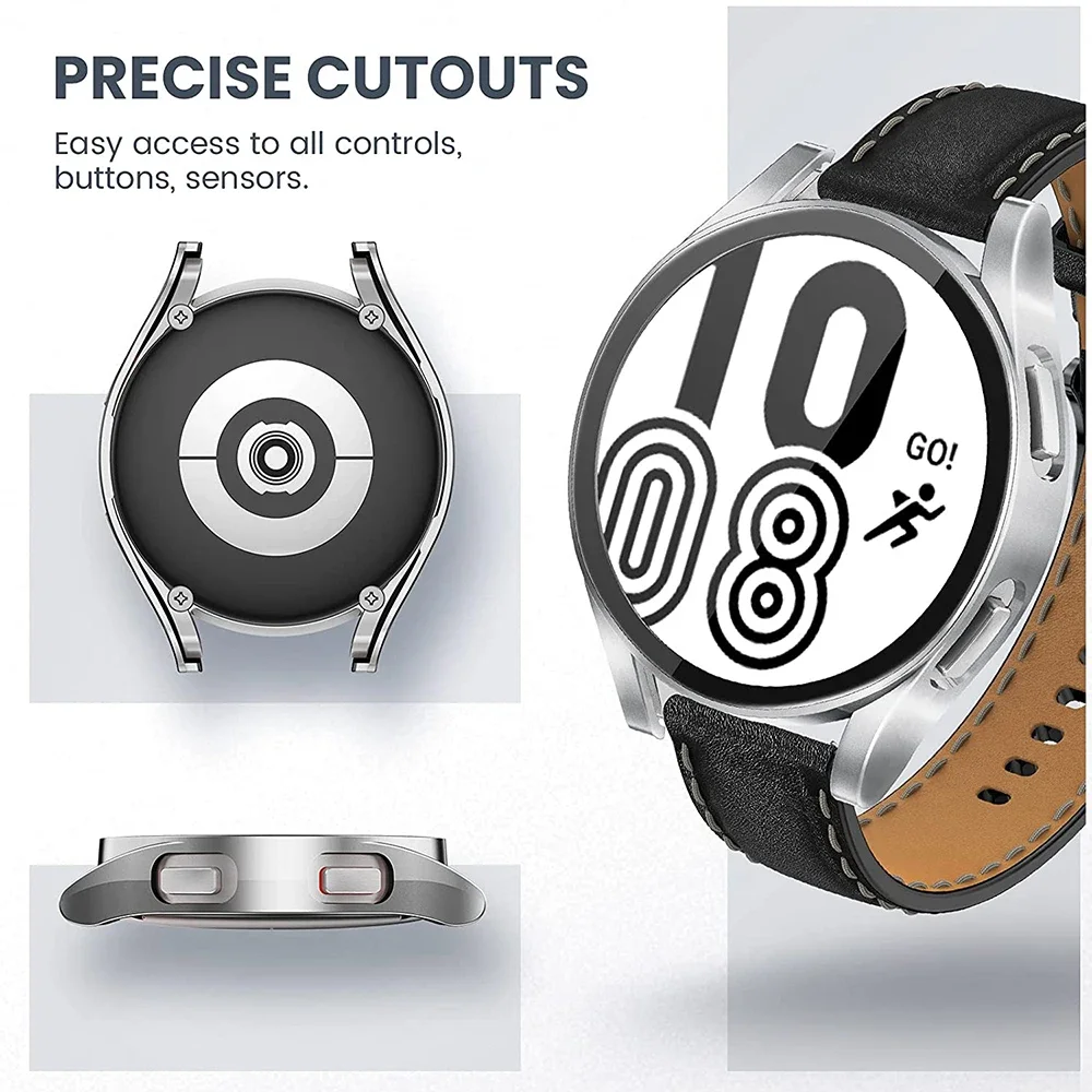 Watch Screen Protector Case Tempered Glass+PC Cover for Samsung Galaxy Watch4 5 6 7 40/44mm