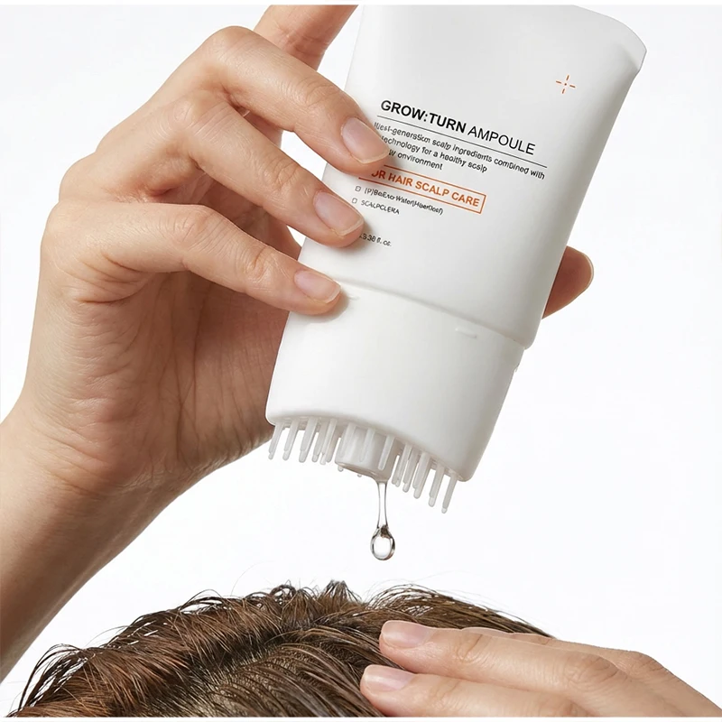 Essenza per la cura dei capelli 100ml con spazzola massaggiante integrata, nutre i follicoli piliferi, applicatore unisex, rinfrescante, siero portatile per la cura del cuoio capelluto - immagine 3