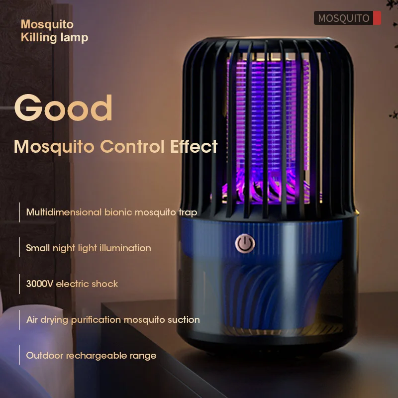 전기 충격 모기 퇴치 램프, UV 라이트, USB 충전, 음소거 트랩, 파리 벌레 퇴치, 2024 신제품