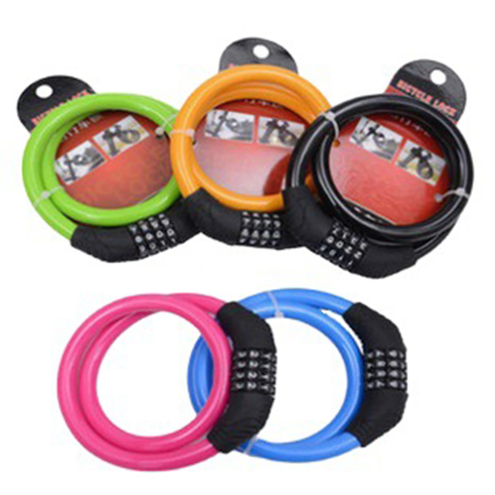 

4 Digit Code Lock for Bicycle Weatherproof Straight Security Cable Lock Long Enough to Lock Tree Gate Fence