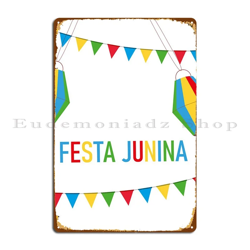 Festa Junina Illustrazione Targa In Metallo Poster Club Garage Design Murale Garage Tin Sign Poster