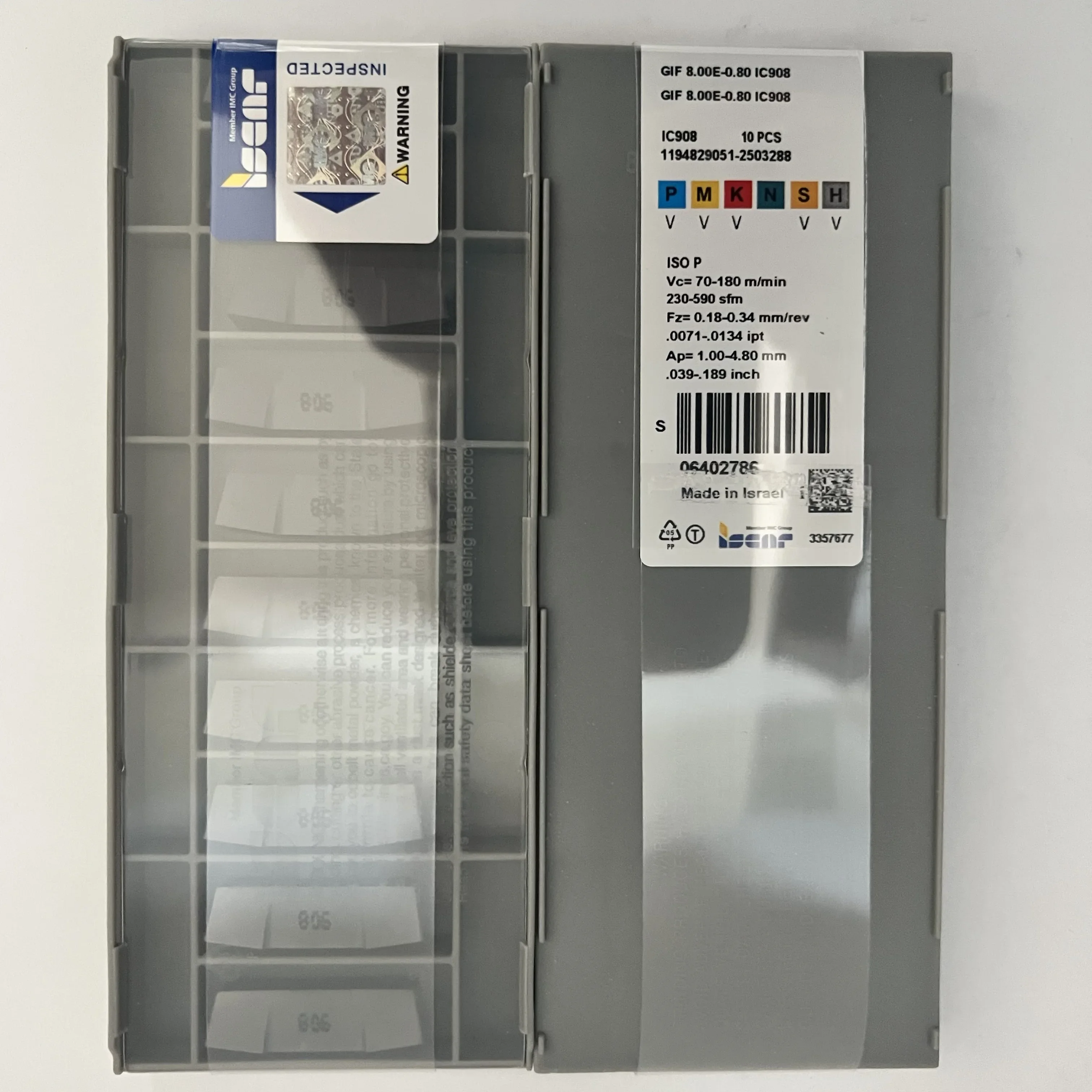 

ISCAR GIF8.00E-0.80 IC908 CNC Blade
