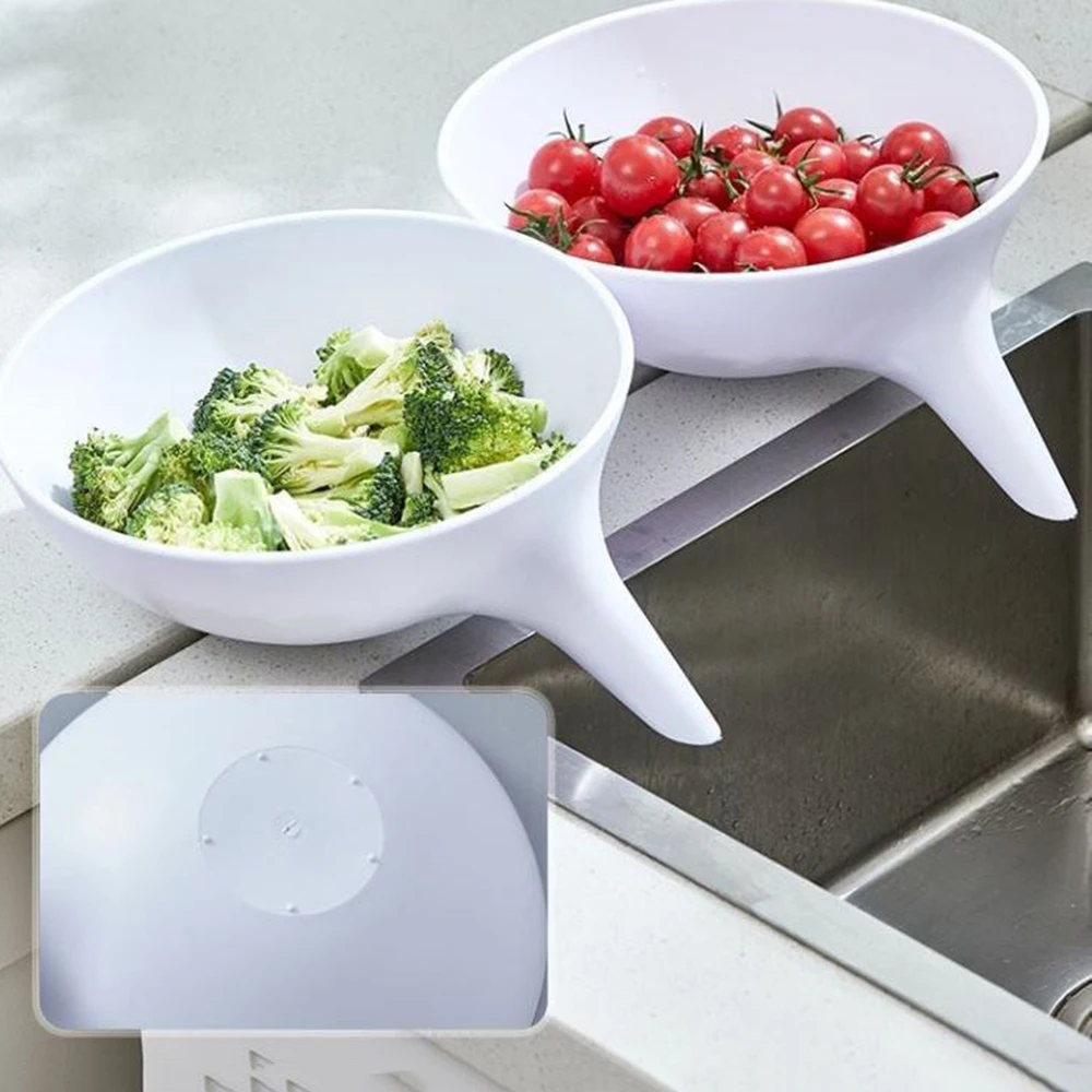 Sink Strainer Drain Plastic Fruit Vegetable Washing Basket Drainer