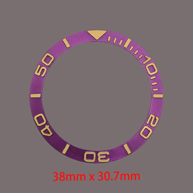 38 mm x 30,7 gebogener Aluminium-Lünetteneinsatzring, passend für SKX007 SKX009 SUB Uhrengehäuse NH35 NH36 Uhrwerk, Lünettenring, Refit-Teile – Detail 1