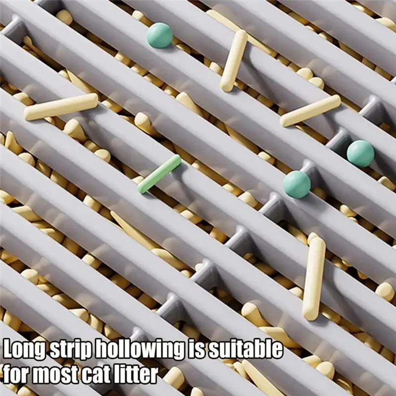 AAAN-추적 방지 트래퍼 트레이 고양이 화장실 스텝 고양이 모래 캐쳐 램프 박스 필터 기능 포함 미끄럼 방지 이중 레이어 디자인
