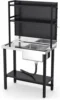 NEW.Commercial Sink with Drainboard and Adjustable Shelves Pegboard for Hanging Tools 4
