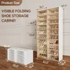 Portable Shoe Rack Organizer for Closet Entryway, Stackable Sneaker Storage Shoe Cabinet with Magnetic Clear Door 3
