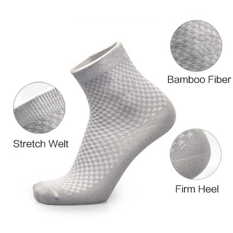 Men Socks Bamboo Fiber Breathable Deodorant Sport Socks High Tube Solid Color Elastic Business Men Short mens socks