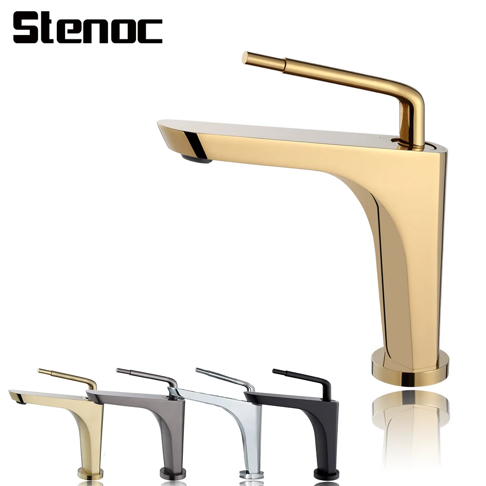 

Fashion Creativity Basin Faucet Bathroom Single Lever Sink Faucet Crane Solid Brass Brush Gold Sink Faucet Hot Cold Water Tap