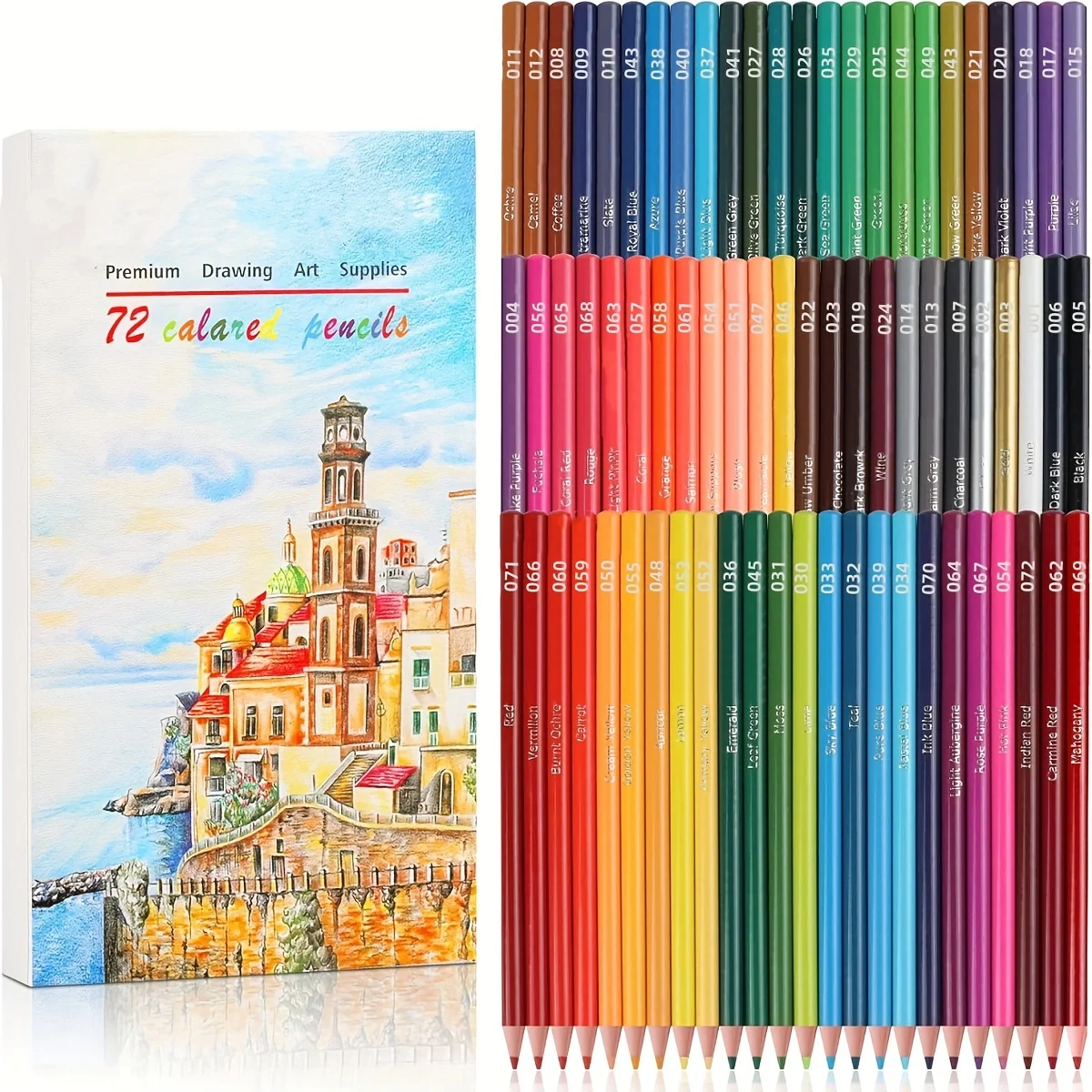 Yangmei Matite Colorate Arcobaleno 12 Pezzi, Effetto Multicolore, In Legno Nero, Punta Preaffilata, Per Adulti E Bambini, Disegno E Colorazione