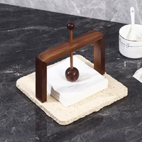 Huangdongshi Walnut Tissue Holder, Napkin Holder, Kitchen Upright Square Tissue Holder, Restaurant Desktop Tissue Storage Box 1