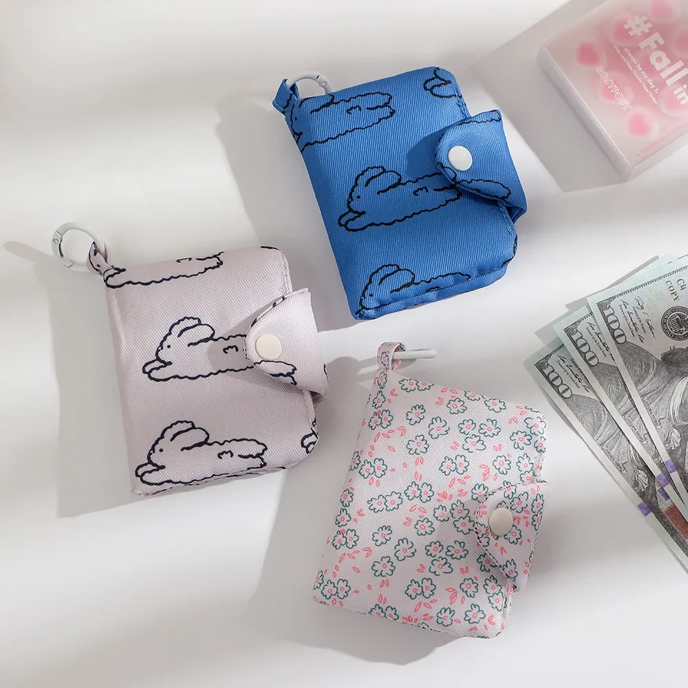 Card Holder Korea Style Cartoon Fabric Bags Mini Storage Pouch Keychain Pendant Charm