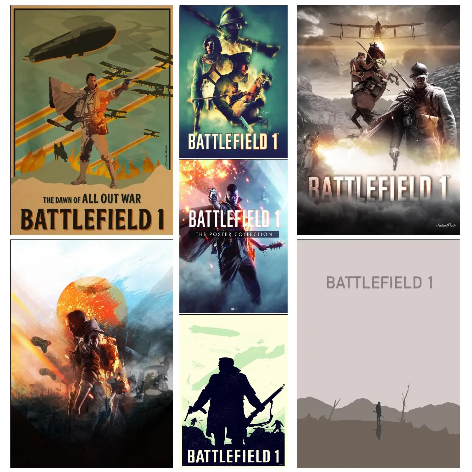 

Battlefield 1 Anime Video Game Canvas Art Poster and Wall Art Picture Print Modern Family bedroom Decor Posters