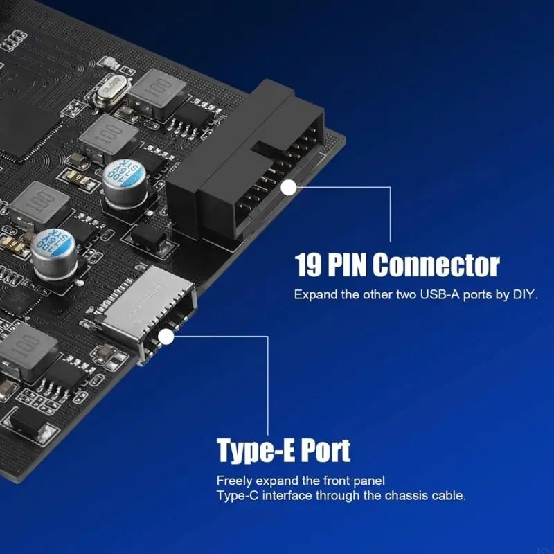 D7YC PCIE to USB Expansion Card 4 Ports 2x USB C 2x A PCIE Expansion Card C