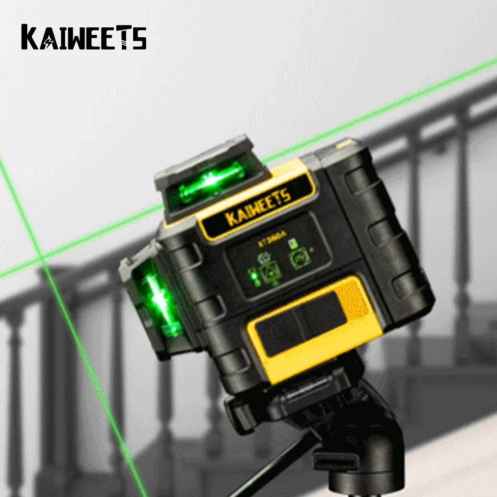 KAIWEETS Laser Level Outdoor Floor 360 Degree Self-leveling 12 Lines 3D Rotary Laser Levels Professional Beam Nivel
