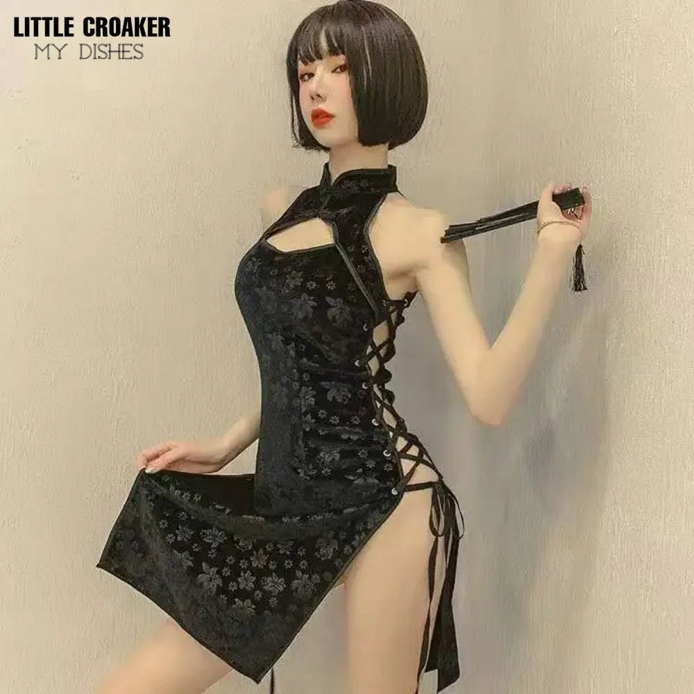 Chinese Dress Female Evening Dress Traditional Sexy Bandage Cheongsam Qipao