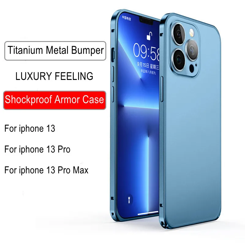 

Противоударный бронированный металлический чехол для iPhone 13, 12 Pro MAX, 12 Pro, 13 Pro, роскошный алюминиевый бампер с рамкой, защитный чехол с полным объективом