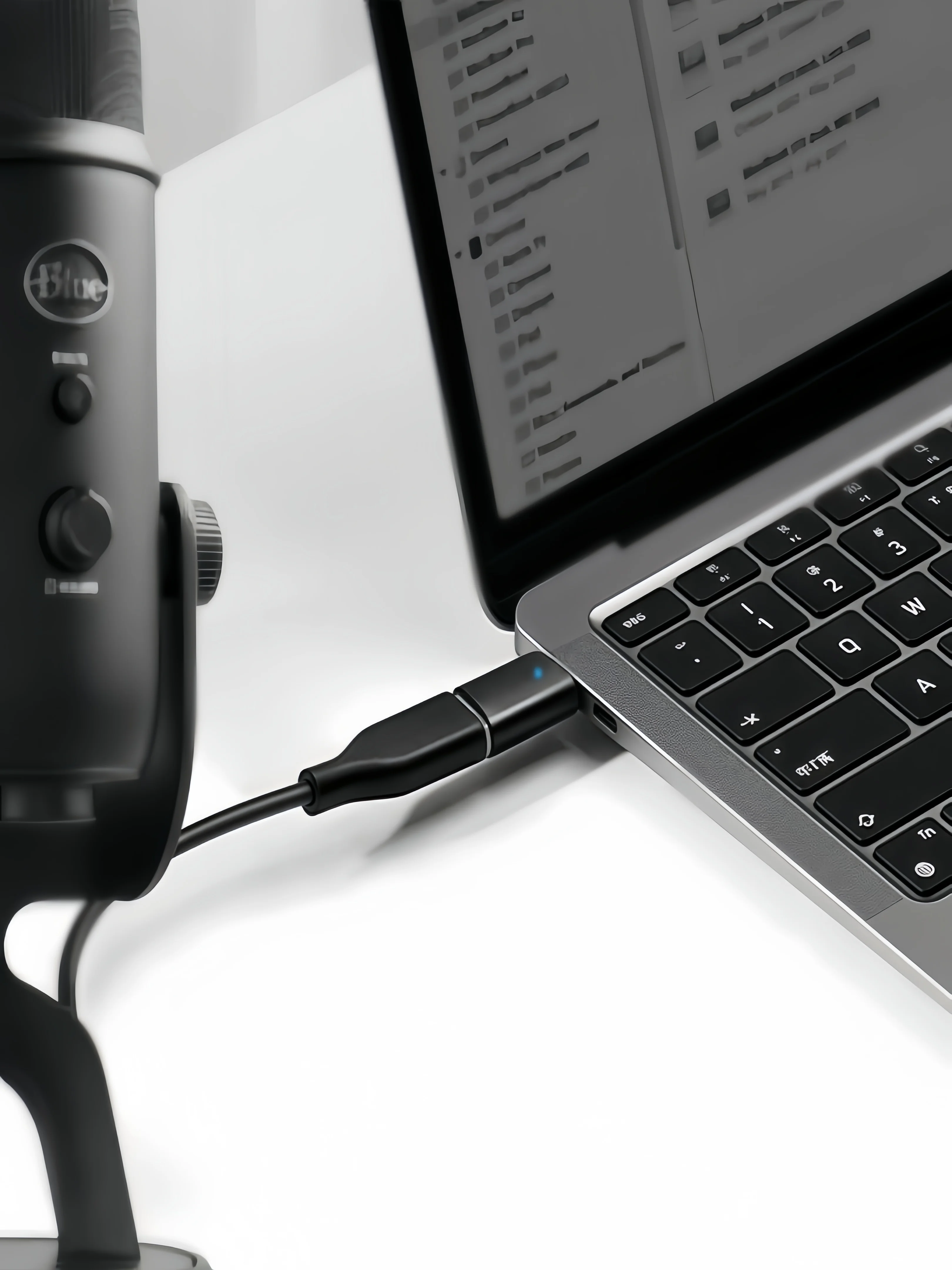 블루예티 마이크용 USB C-USB 어댑터 - 맥북 프로, 에어, 아이패드용 알루미늄 USB-C(수) - USB-A(암) 변환기