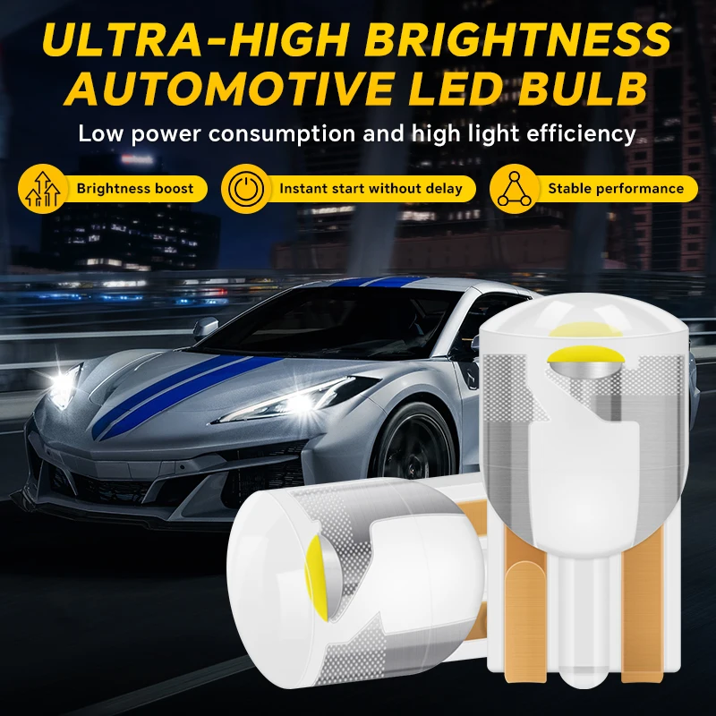 10 Pcs YiRui New LED T10 194 W5W 7000K White Red 12V automotive reading light high brightness small bulb