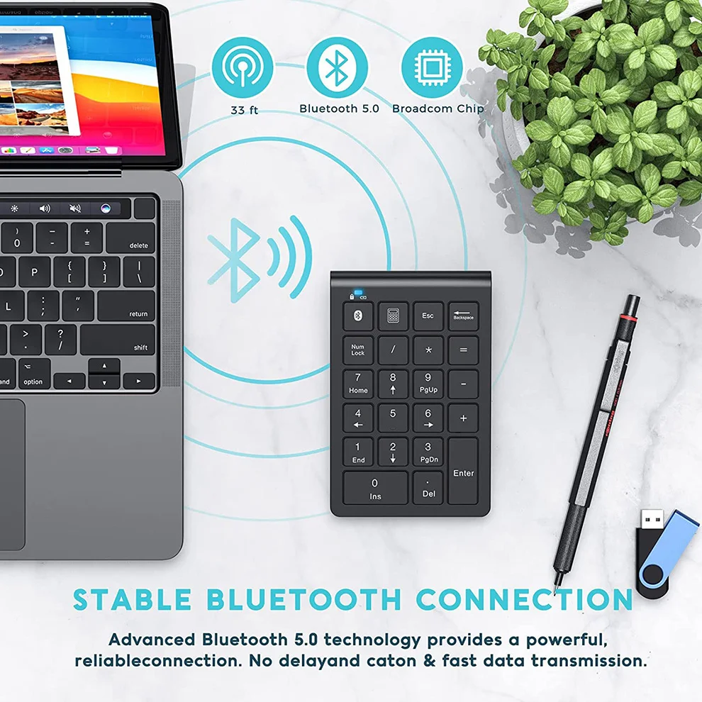 Missgoal-mini Mouse sem Fio Recarregável Bluetooth Ergonômico para Laptop Teclado Numérico para Laptop Qc-relacionados - Imagem 6