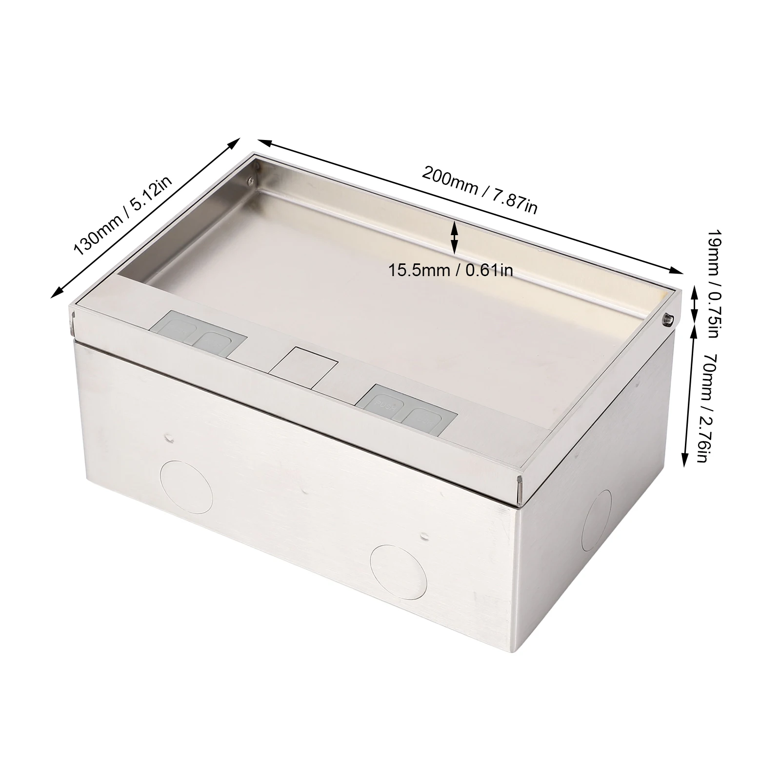 Recessed Floor Socket 4000W 3 Outlets Embedded Floor Receptacle Box for Office Hotel School