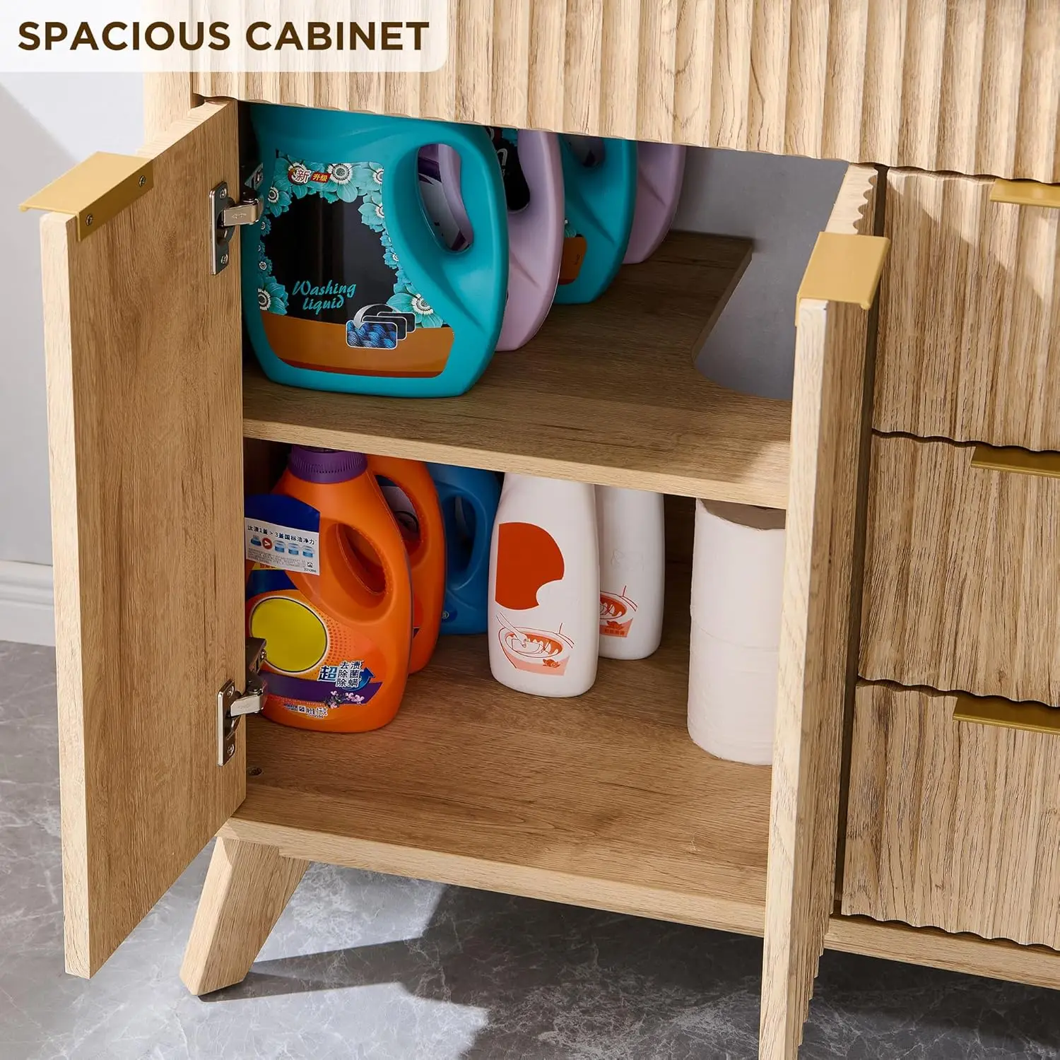 30" Fluted Vanity Cabinet 4