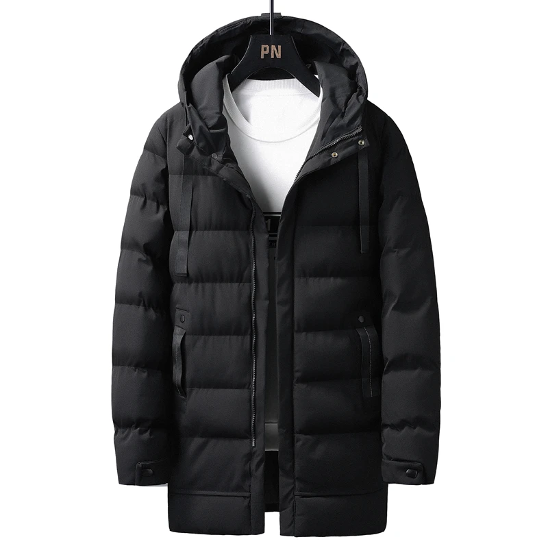 Puffer Jacket Men 8XL Thick Warm Winter Jackets Plus Size Hooded Long Coats Fashion Casual Cotton Padded Parkas Man Outwear Top