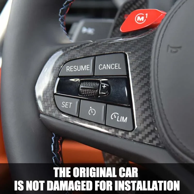 Customized Carbon Fiber Car Steering Wheel Panel Decoration Cover Trim for BMW