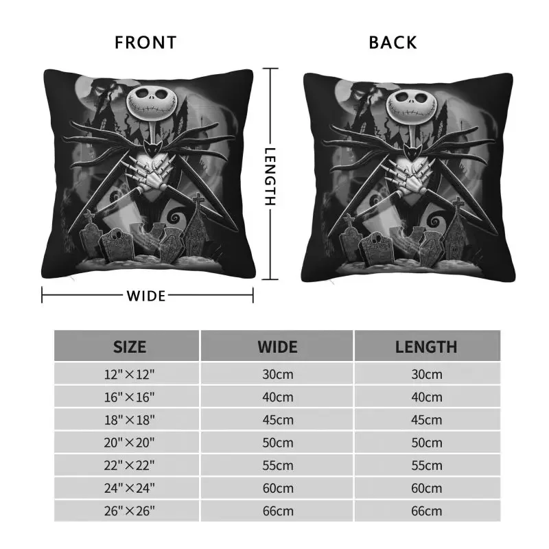Halloween Skull Jack Throw Pillow Cover Living Room Decoration Nightmare Before Christmas Pillowcase Cushion Cover cushion cover pillow case cover