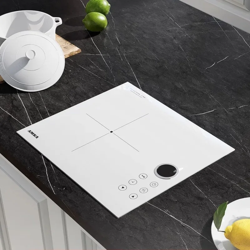 Amka Induction Cooker 220V 2200W White Induction Cooktop Single Cooker Kitchen Touch Control Microcrystalline Panel Built-in Hob