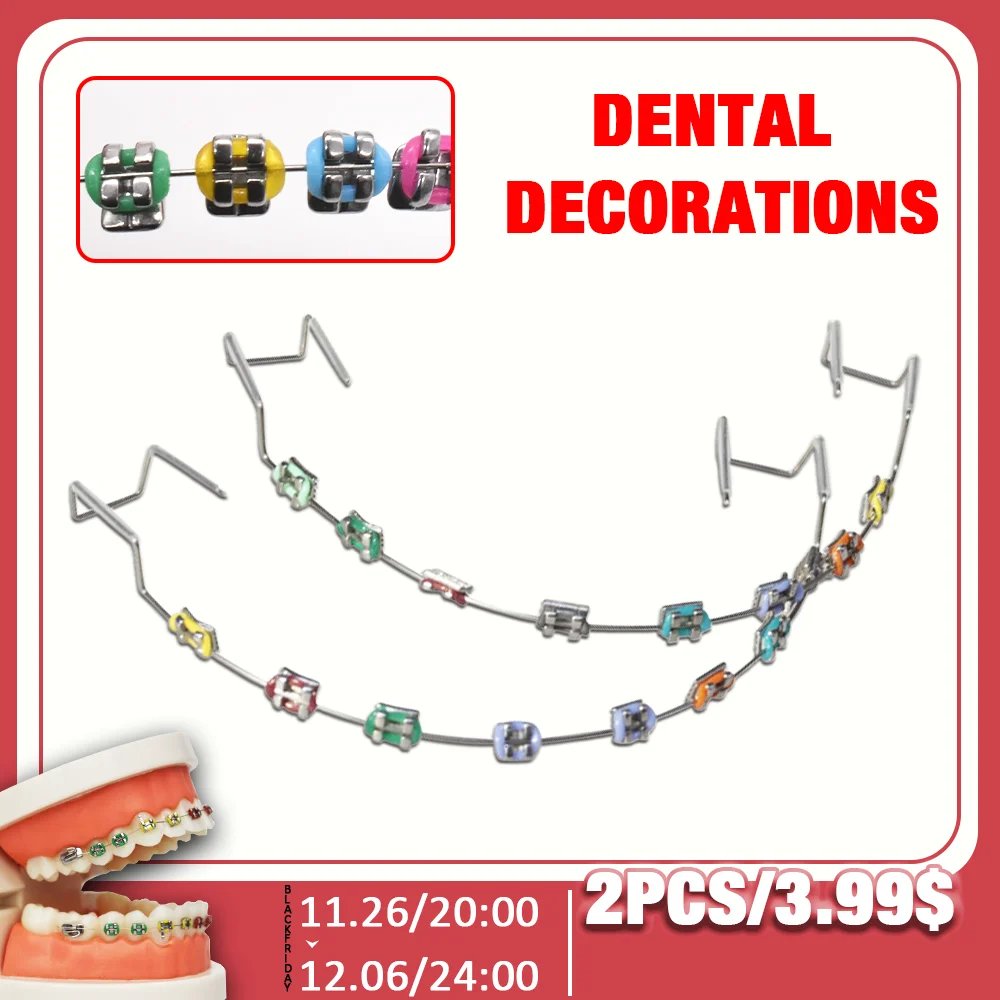 2Pcs Colorful Temporary Tooth Decoration Braces Teeth Temporary Dental ...