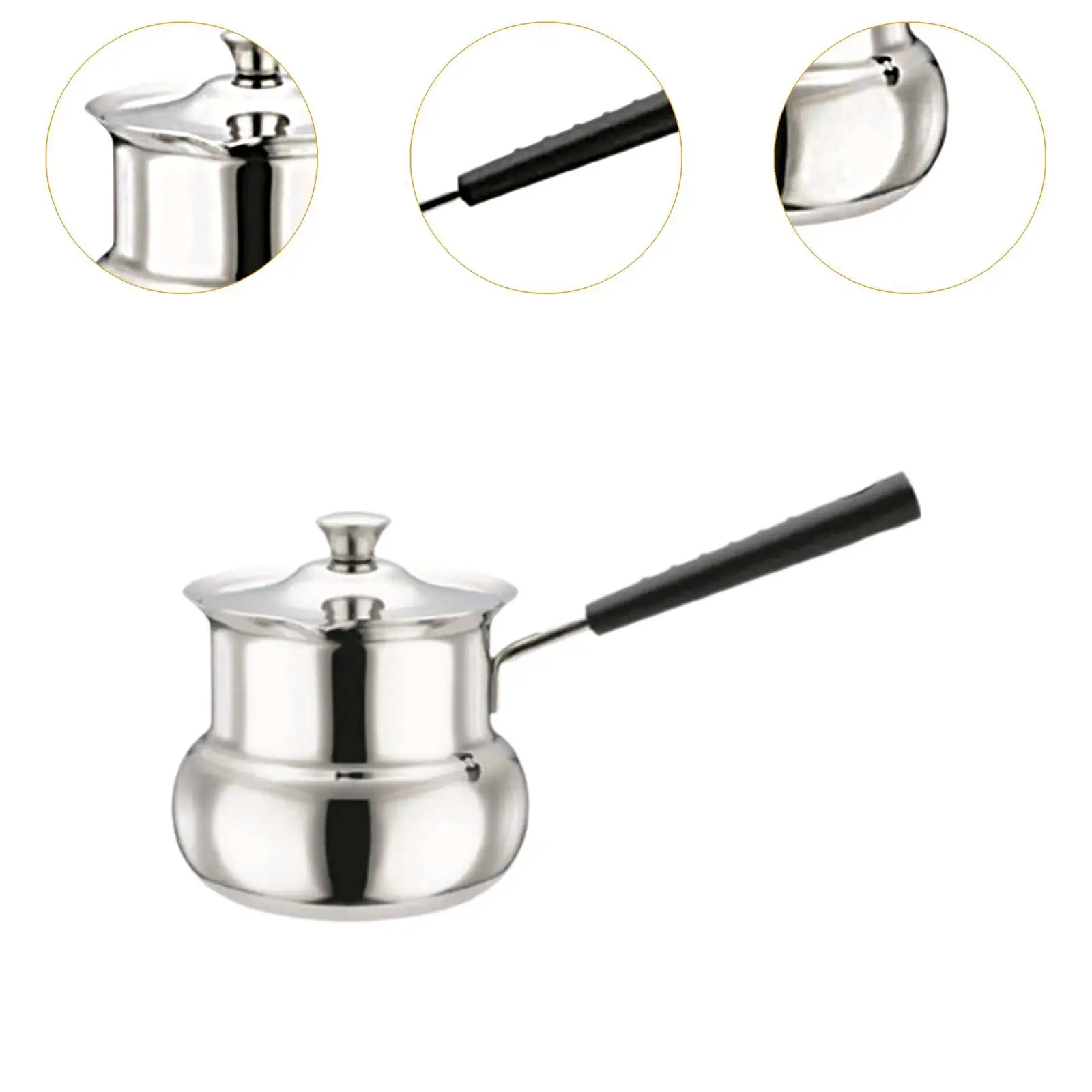 Turkish Coffee Pot for Induction Cookers Butter Melting Pan with Handle Milk Warmer for Camping Home Office Kitchen Restaurant