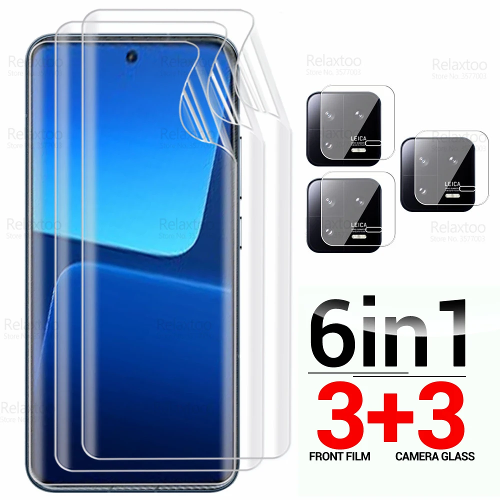 

For Xiaomi 13 Pro Hydrogel Film 6in1 Camera Glass Screen Protector Xiaomi13 Xiaomy Xiami Mi13 Mi 13Pro 5G Full Curved Soft Film