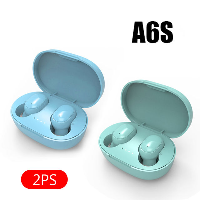 A6S Smart Digital Display Bluetooth Headset Wireless Mini HIFI Headset Stereo in-Ear Sports Earphone with Mic & Charging Box